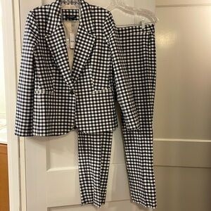 NWT J. Crew 2-pc navy gingham pantsuit size 6